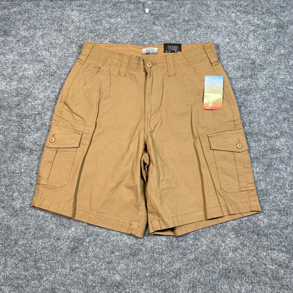 Ocean Coast Mens Cargo Shorts Size 30 Nature Tan Ripstop Stretch Outdoor Casual